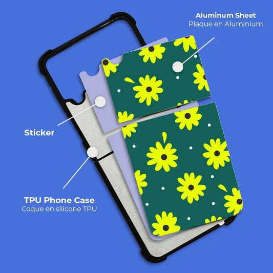 Samsung Galaxy hajlítható telefonhoz szublimációs tok - fekete keret