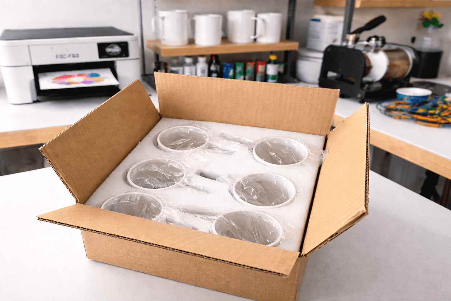 Boite de 6 mugs à personnaliser en sublimation