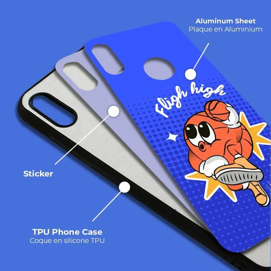 Huawei Y sublimācijas vāciņš - melns rāmis