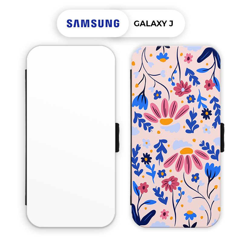 Etui 2D TPU pour Samsung Galaxy J. La face avant est la partie qui peut être imprimée.