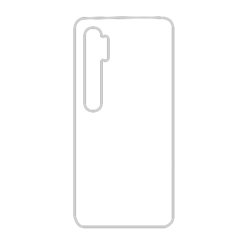 Coque sublimation 2D TPU pour Xiaomi Mi Note 10 Pro, Note 10, Note 10 Lite. La plaque arrière en aluminium dédiée à la sublimation permet la personnalisation de la coque