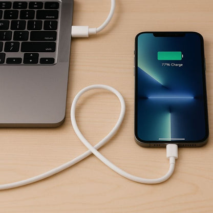 Câble de chargement lightning compatible avec les iphone et pour charger sur des ports USB-C