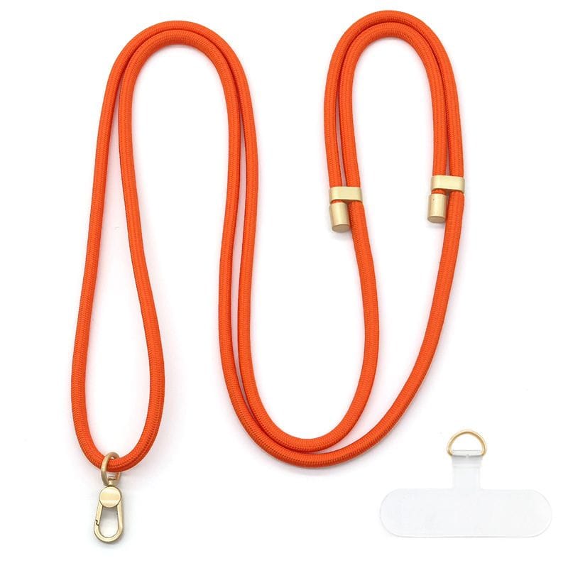 Cordon orange avec des détails dorés qui s'adapte à toutes les coques