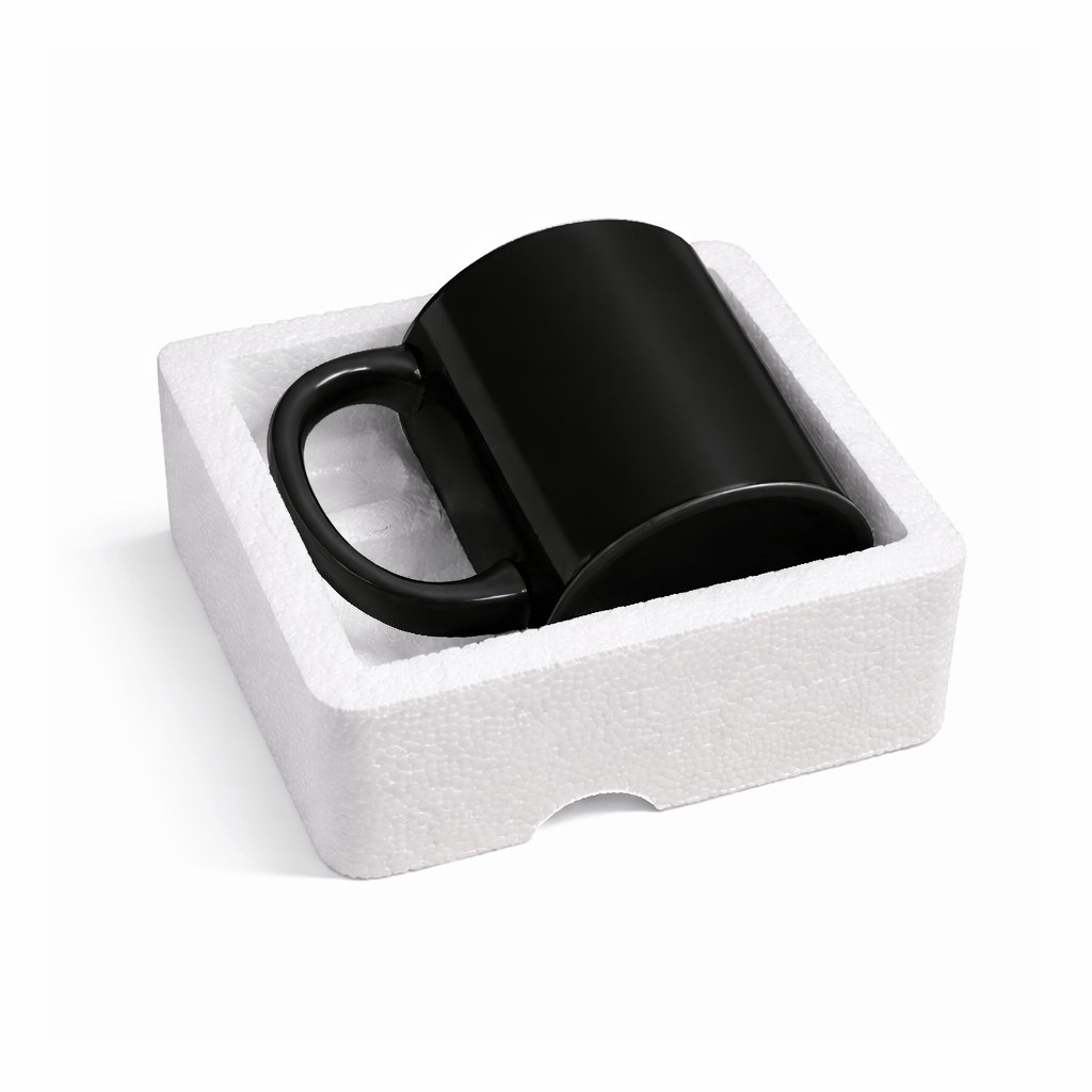 Mug magique en céramique mat sublimable 325cl avec son emballage d'expédition