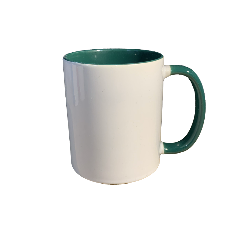 Mug sublimation intérieur vert extérieur en céramique